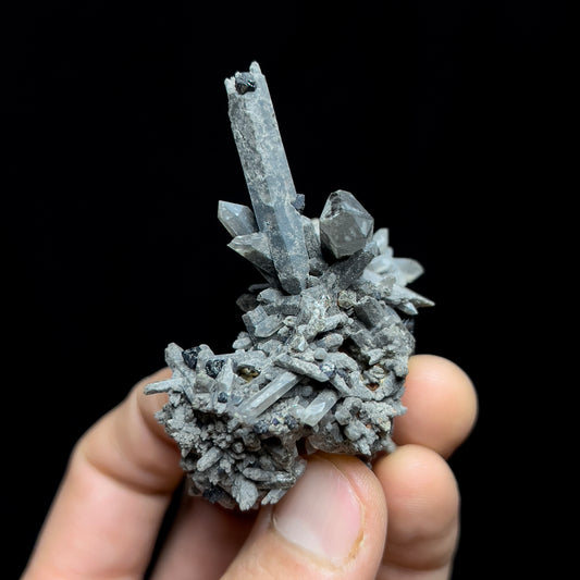 Brookite on Smoky Quartz