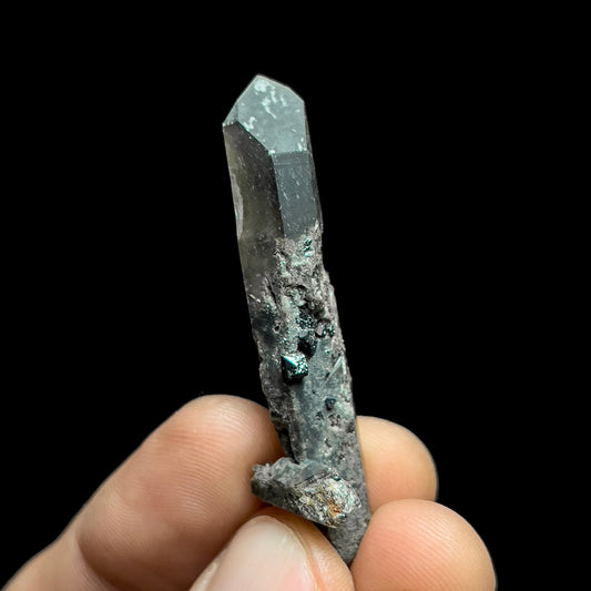 Brookite on Smoky Quartz