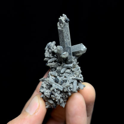 Brookite on Smoky Quartz