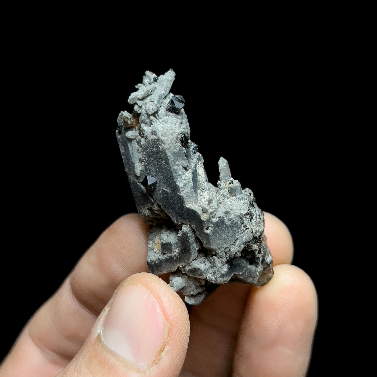 Brookite on Smoky Quartz