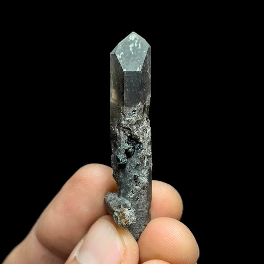 Brookite on Smoky Quartz