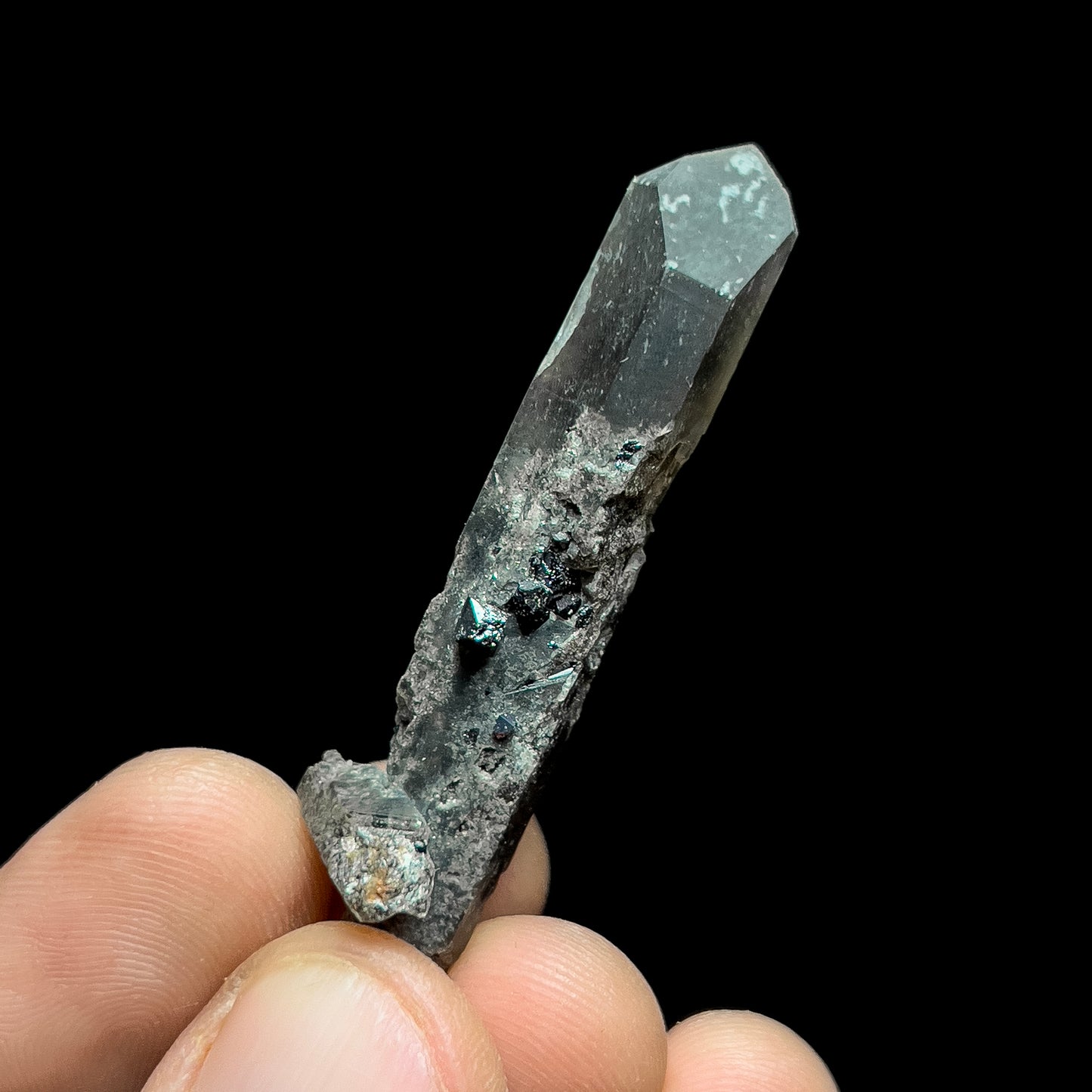 Brookite on Smoky Quartz